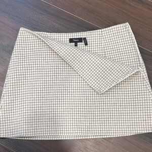 Theory Ivory Checkered Mini Skirt